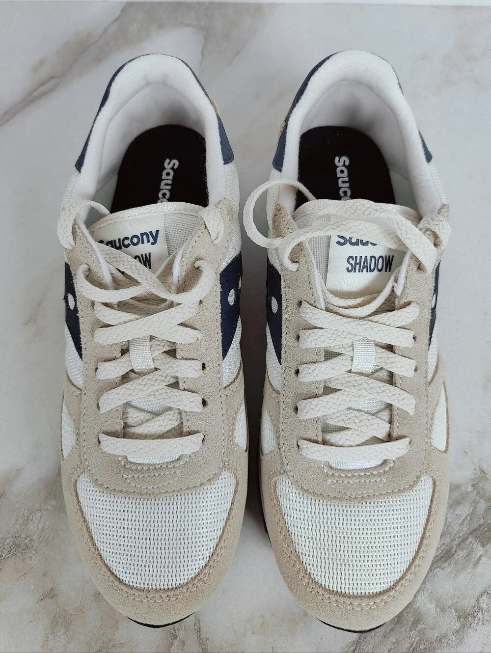 NIB Saucony Men's Shadow Original Sneakers Navy Beige, Sz 7.5